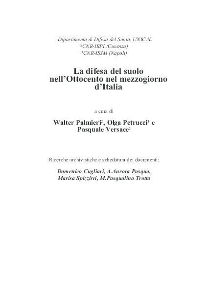 versace pasquale pdf|(PDF) La difesa del suolo nell’Ottocento nel Mezzogiorno d’Italia.